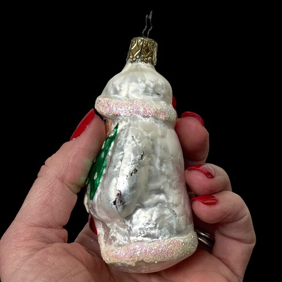 Vintage Inge Glas Ornament Father Frost White Santa Mercury Glass Germany 4096? - Picture 7 of 16